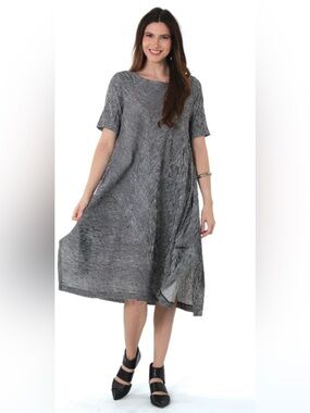 Niche Florence Dress in Black Ridge Stripe Oversized size Medium